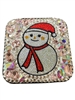 CHR7  SNOWMAN PINK STONE JEWELRY BOX