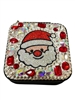 CHR8  SANTA RED & AB STONE JEWELRY BOX