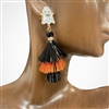 CIE2066G  GHOST & TINSEL TASSEL EARRINGS