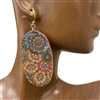 CIE2089-0V TRIVAL OLIVE  WOODEN EARRINGS