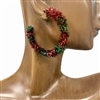 CIE2520  CHRISTMAS HOOP TINSEL EARRINGS