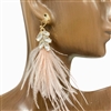 CIE2834 RHINESTONE & FEATHER EARRINGS