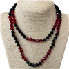 CN368BKR 36'' 8MM RED & BLACK CRYSTAL NECKLACE