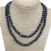 CN368GAY 36" 8MM  GRAY CRYSTAL NECKLACE