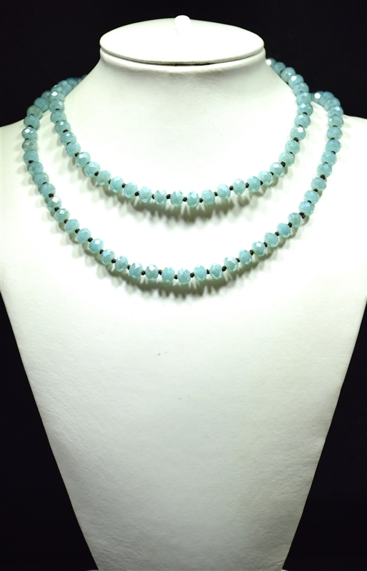 CN368GBB 36" 8MM BABY BLUE CRYSTAL NECKLACE