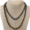 CN368GGML 36'' 8MM CRYSTAL METALLIC GREEN MULTI BEADED NECKLACE