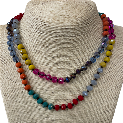 CN368ML 36" 8MM MULTI COLOR CRYSTAL NECKLACE