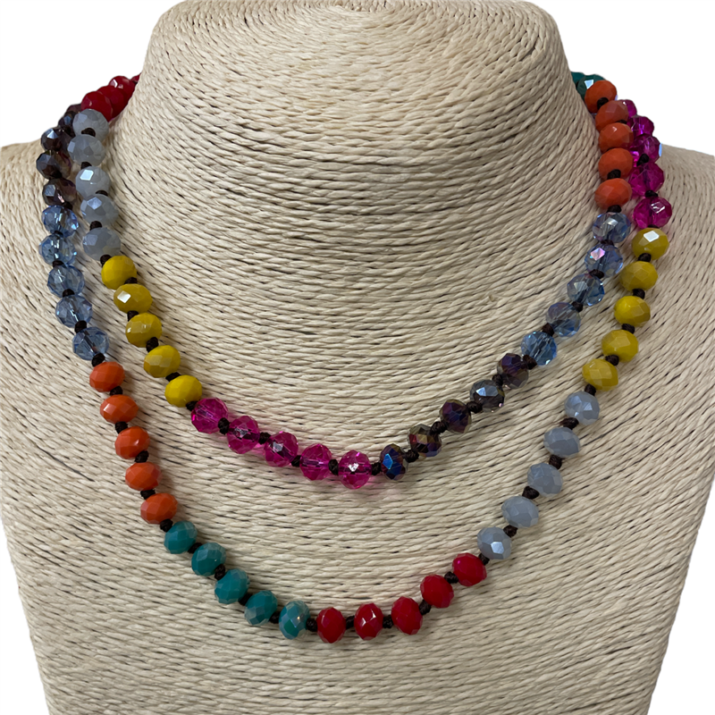 CN368ML 36" 8MM MULTI COLOR CRYSTAL NECKLACE
