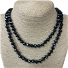 CN368MN   36" 8MM METALLIC NAVY CRYSTAL NECKLACE