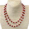 CN368OW  36'' 8MM ORANGE WHITE CRYSTAL NECKLACE