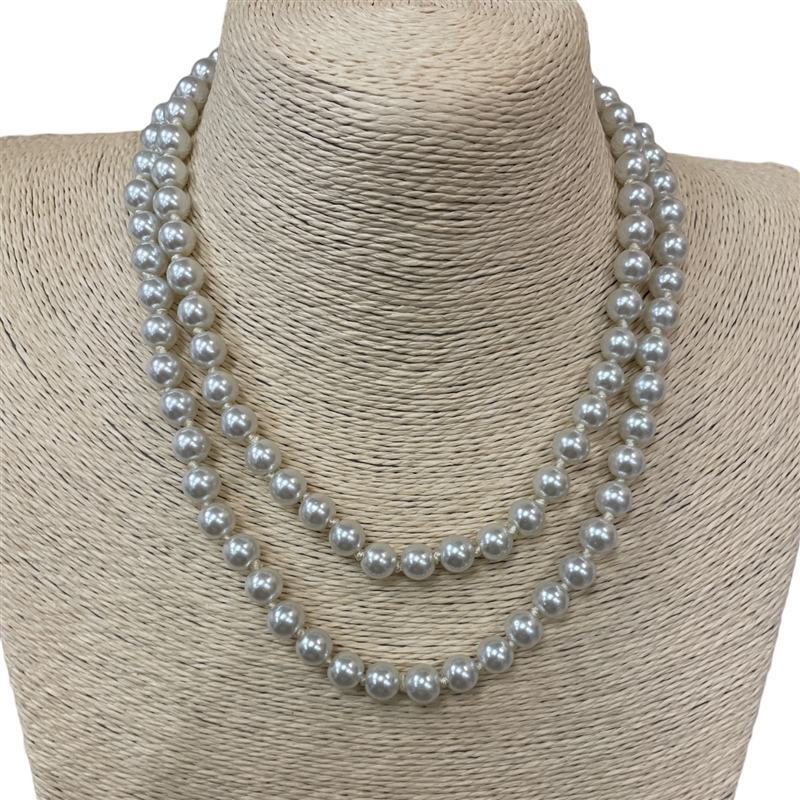 CN368PRL  36" 8MM PEARL NECKLACE
