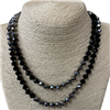 CN368SLBK 36'' 8MM SILVER & BLACK CRYSTAL NECKLACE