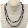 CN368Y  36" 8MM GRAY CRYSTAL NECKLACE