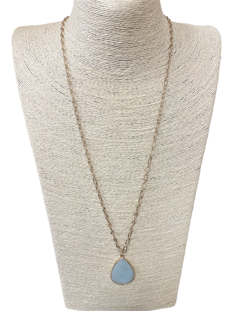 CN4242 NATURAL  STONE LONG NECKLACE