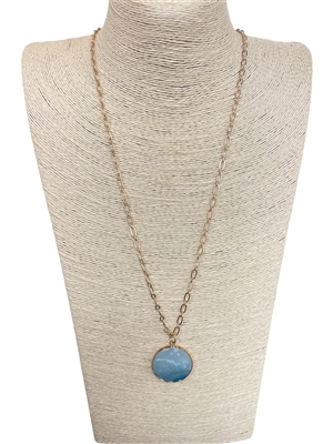 CN4243  NATURAL STONE LONG NECKLACE