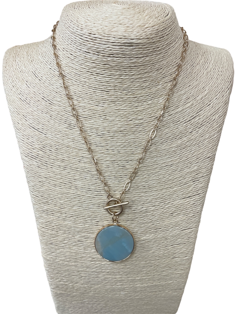 CN4245  NATURAL STONE SHORT NECKLACE