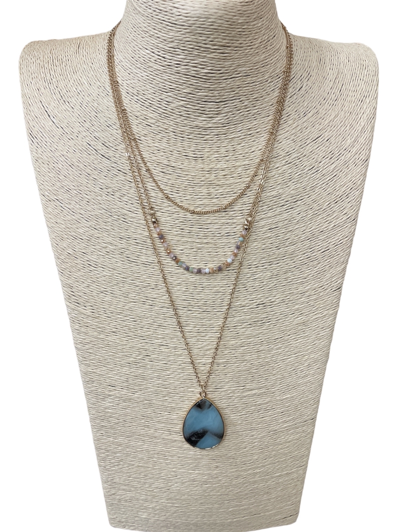CN4252  NATURAL STONE & CRYSTAL  NECKLACE