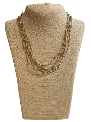 CN4323S S GRAY BEADED SHORT NECKLACE