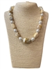 CN4410 PEARL ACRYLIC PEBBLE BEADED NECKLACE