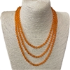 CN606OR  60'' 6MM CLEAR ORANGE CRYSTAL NECKLACE