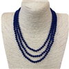 CN606RB 60'' 6MM MATTE ROYAL BLUE CRYSTAL NECKLACE