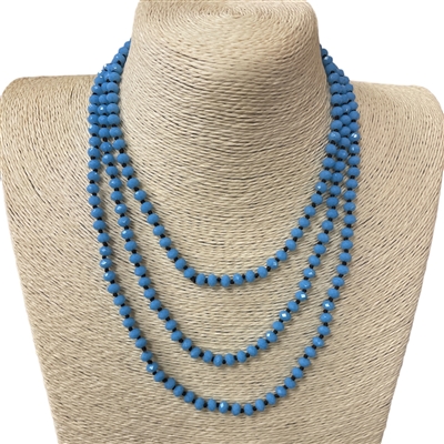 CN606SK 60'' 6MM SKY BLUE CRYSTAL NECKLACE