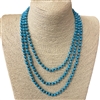 CN606TQS    60'' 6MM  TURQUOISE  CRYSTAL NECKLACE
