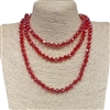 CN6083  8MM 60''  CLEAR LIGHT RED CRYSTAL NECKLACE