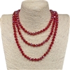 CN6084  8MM 60'' CLEAR DARK RED CRYSTAL NECKLACE