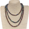 CN6089  8MM 60'' GREEN PURPLE MIX CRYSTAL NECKLACE