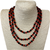 CN608CLRB ''60'' 8MM CLEAR RED BLACK CRYSTAL NECKLACE