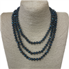 CN608CNY ''60'' 8MM CLEAR NAVY  CRYSTAL NECKLACE