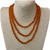 CN608CO ''60'' 8MM CLEAR ORANGE CRYSTAL NECKLACE