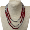 CN608CRCR ''60'' 8MM CLEAR RED & CLEAR  CRYSTAL NECKLACE