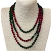 CN608CRG ''60'' 8MM CHRISTMAS CLEAR RED & GREEN CRYSTAL NECKLACE