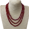 CNCN608CRM ''60'' 8MM CLEAR METALLIC RED CRYSTAL NECKLACE