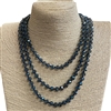 CN608DC ''60'' 8MM BLUE CORD CLEAR DENIM BLUE CRYSTAL NECKLACE