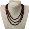 CN608DK ''60'' 8MM DARK CLEAR BROWN CRYSTAL NECKLACE