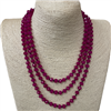 CN608FCH  ''60'' 8MM FUCHSIA CRYSTAL NECKLACE