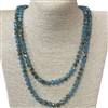 CN608GBM ''60'' 8MM BLUE GOLD MIX  CRYSTAL NECKLACE