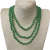 CN608GRN  ''60'' 8MM GREEN  CRYSTAL NECKLACE