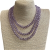 CN608LC ''60'' 8MM LAVENDER CORD CLEAR LAVENDER CRYSTAL NECKLACE