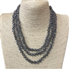 CN608LMG  ''60'' 8MM LIGHT MATTE GRAY  CRYSTAL NECKLACE