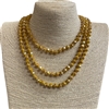 CN608MD ''60'' 8MM YELLOW CORD MUSTARD CRYSTAL NECKLACE