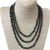 CN608MGE  ''60'' 8MM METALLIC GREEN MULTI CRYSTAL NECKLACE