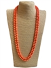 CN608MO1  ''60'' 8MM MATTE ORANGE CRYSTAL NECKLACE