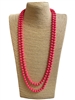 CN608MP1  ''60'' 8MM MATTE PINK CRYSTAL NECKLACE
