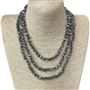 CN608MS ''60'' 8MM METALLIC LIGHT SILVER & CLEAR  CRYSTAL NECKLACE