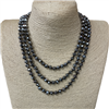 CN608MSV  ''60'' 8MM METALLIC SILVER CRYSTAL NECKLACE