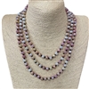 CN608PML  ''60'' 8MM  PINK MULTI CRYSTAL NECKLACE